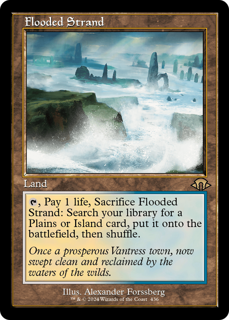 Flooded Strand (MH3-436) - Modern Horizons 3 Foil [Rare] Retro Frame