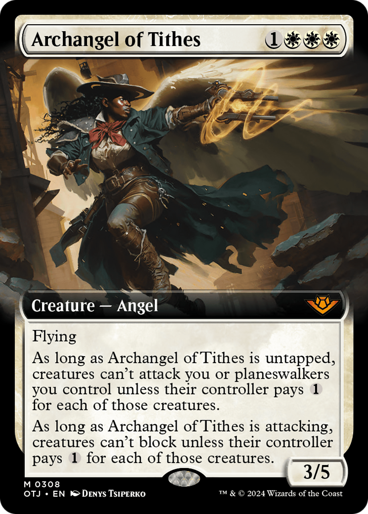 Archangel of Tithes (OTJ-308) - Outlaws of Thunder Junction: (Extended Art) Foil [Mythic]