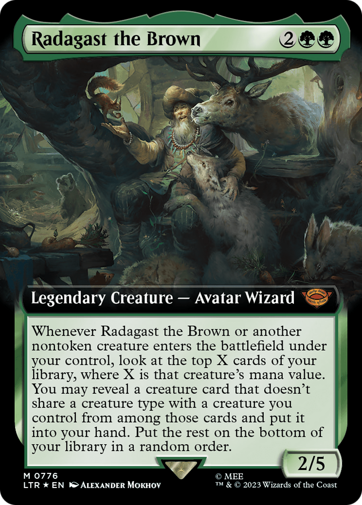 Radagast the Brown (LTR-776) - The Lord of the Rings: Tales of Middle-earth: (Extended Art) Surge Foil [Mythic]