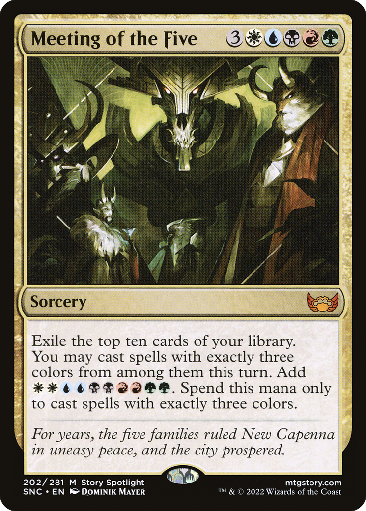 Meeting of the Five (SNC-202) - Streets of New Capenna Foil [Mythic]