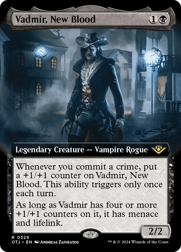 Vadmir, New Blood (OTJ-329) - Outlaws of Thunder Junction: (Extended Art) Foil [Rare]