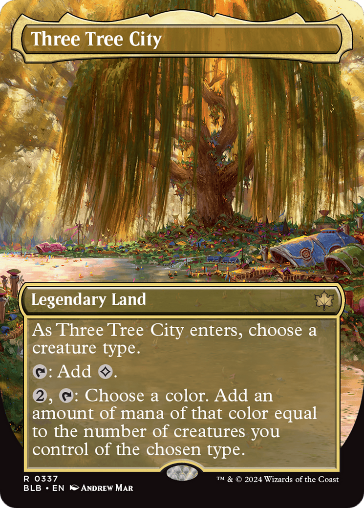 Three Tree City (BLB-337) - Bloomburrow (Borderless) Foil [Rare]