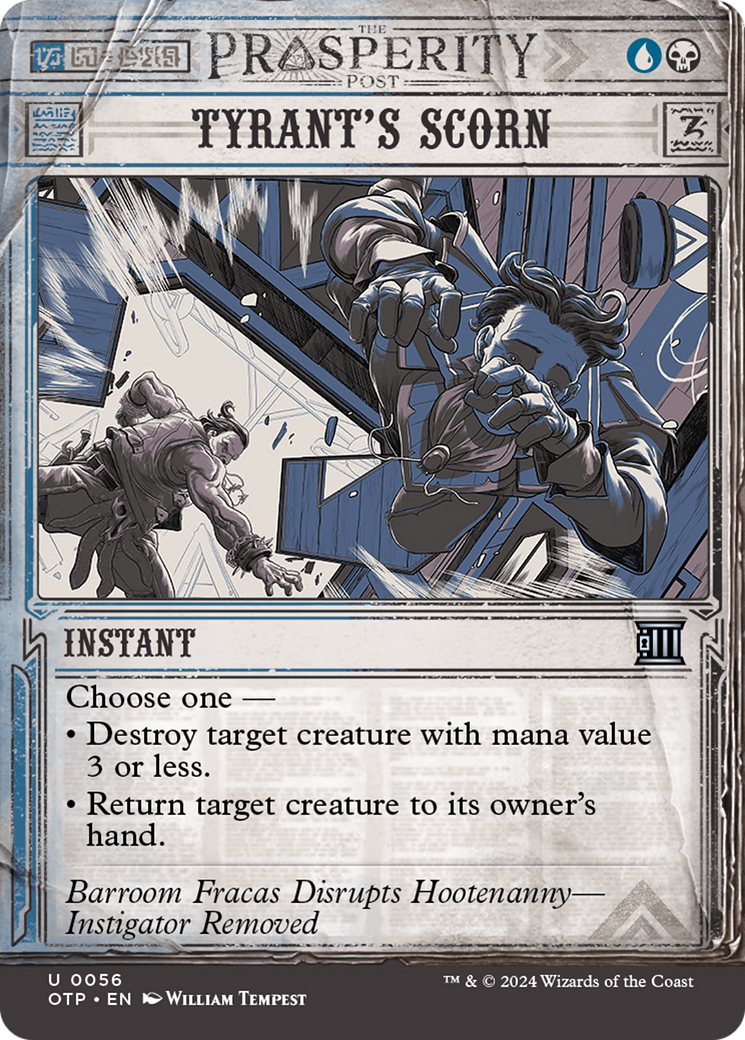 Tyrant's Scorn (OTP-056) - Breaking News: (Showcase) (Borderless) [Uncommon]