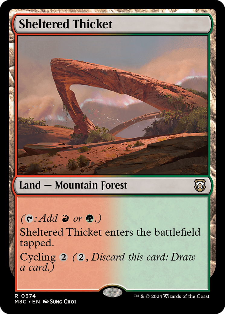 Sheltered Thicket (M3C-374) - Modern Horizons 3 Commander Foil [Rare]