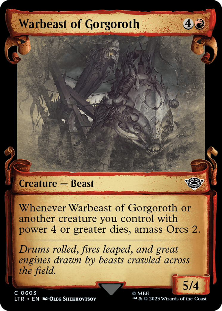 Warbeast of Gorgoroth (LTR-603) - The Lord of the Rings: Tales of Middle-earth: (Showcase) Scroll Foil [Common]