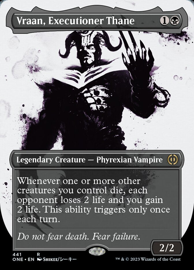 Vraan, Executioner Thane (ONE-441) - Phyrexia: All Will Be One: (Showcase) (Borderless) Foil [Rare]