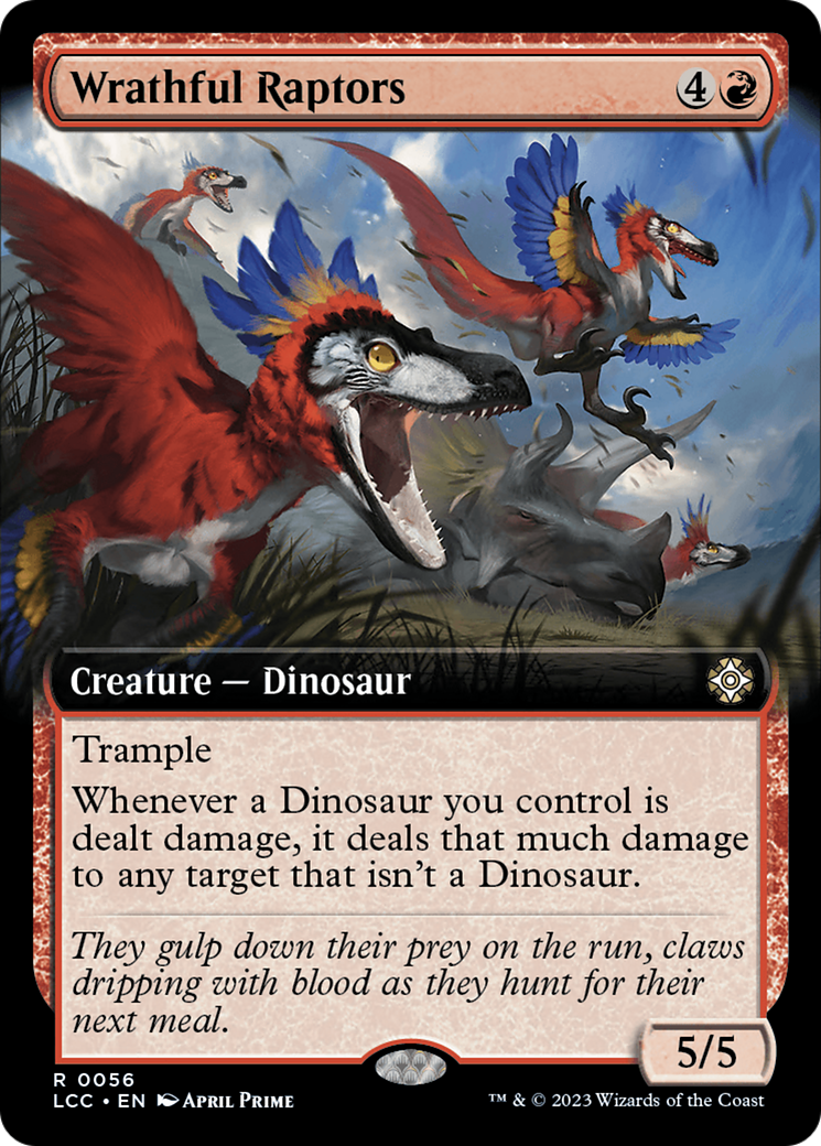 Wrathful Raptors (LCC-056) - The Lost Caverns of Ixalan Commander: (Extended Art) [Rare]