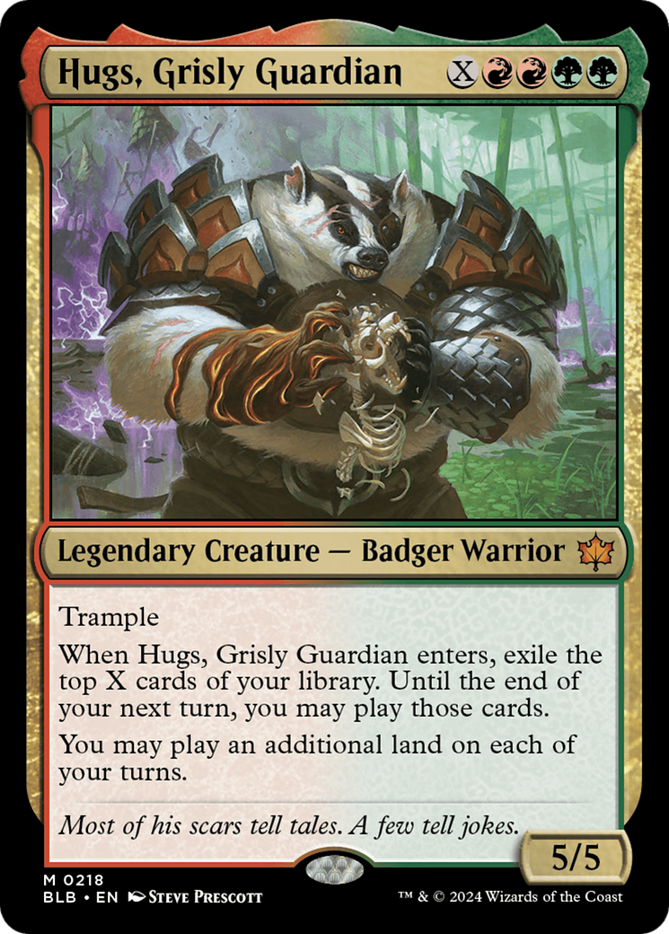 Hugs, Grisly Guardian (BLB-218) - Bloomburrow Foil [Mythic]