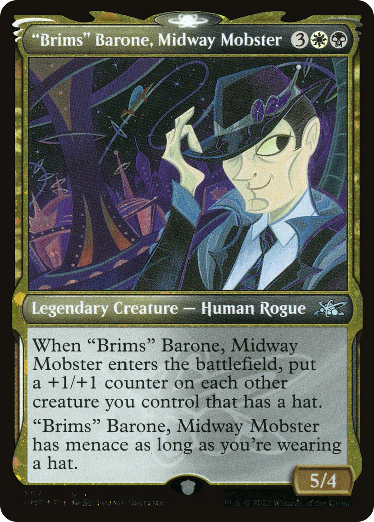 "Brims" Barone, Midway Mobster (UNF-507) - Unfinity: (Showcase) Galaxy Foil [Uncommon]