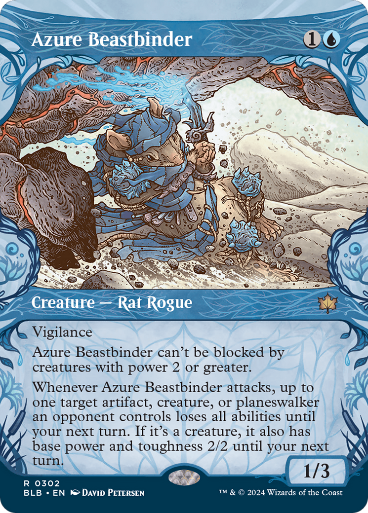 Azure Beastbinder (BLB-302) - Bloomburrow: (Showcase) Foil [Rare]