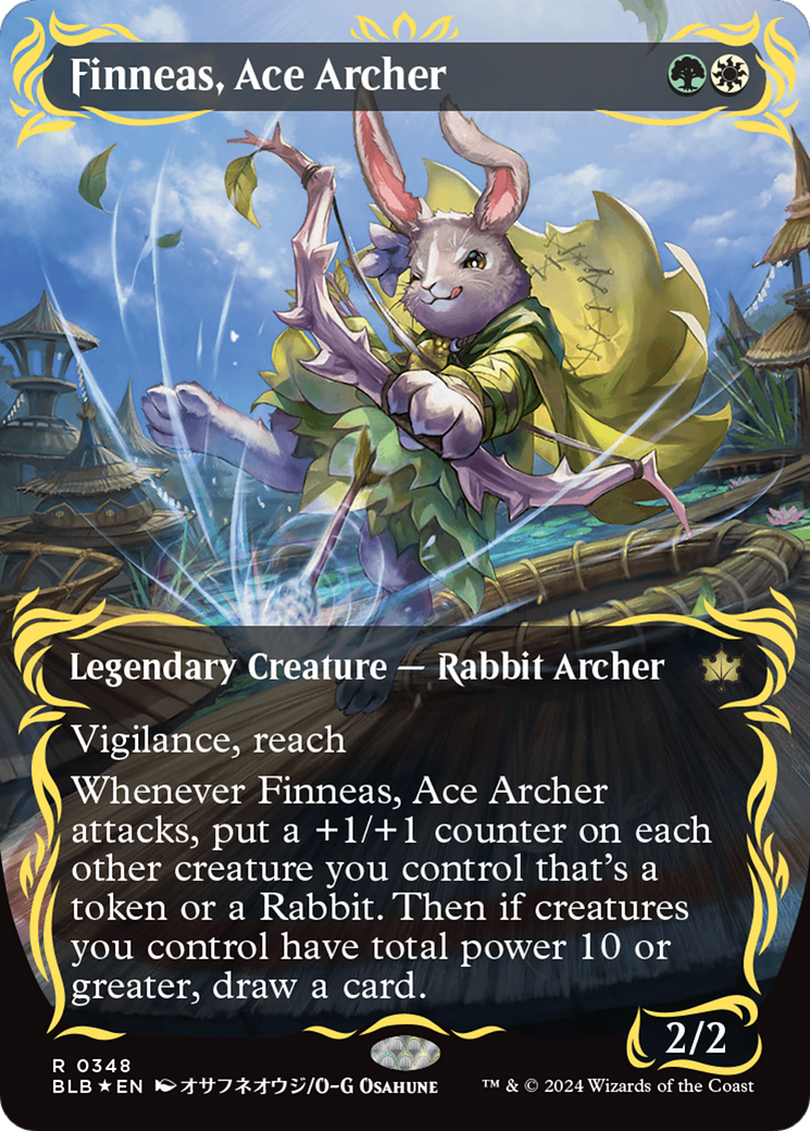 Finneas, Ace Archer (BLB-348) - Bloomburrow: (Showcase) (Borderless) Foil [Rare]