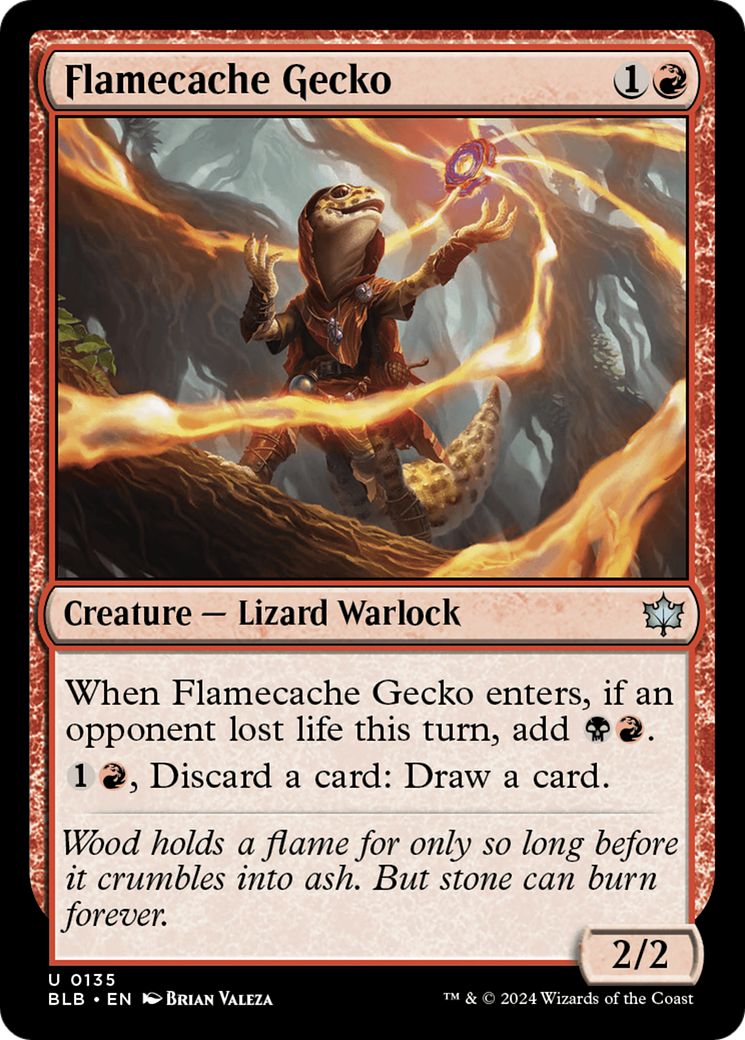 Flamecache Gecko (BLB-135) - Bloomburrow Foil [Uncommon]