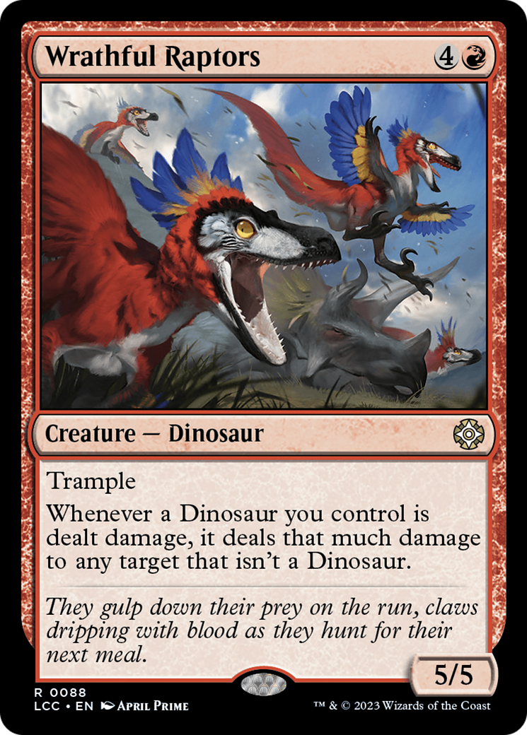 Wrathful Raptors (LCC-088) - The Lost Caverns of Ixalan Commander [Rare]