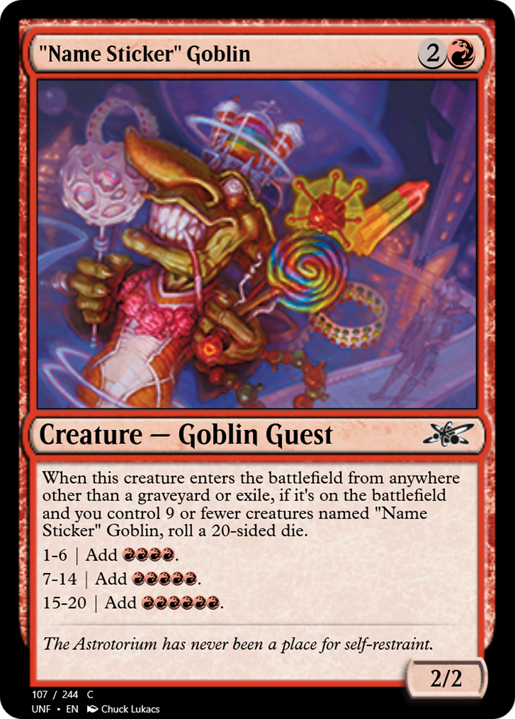 "Name Sticker" Goblin (UNF-107M) - Unfinity Foil [Common]