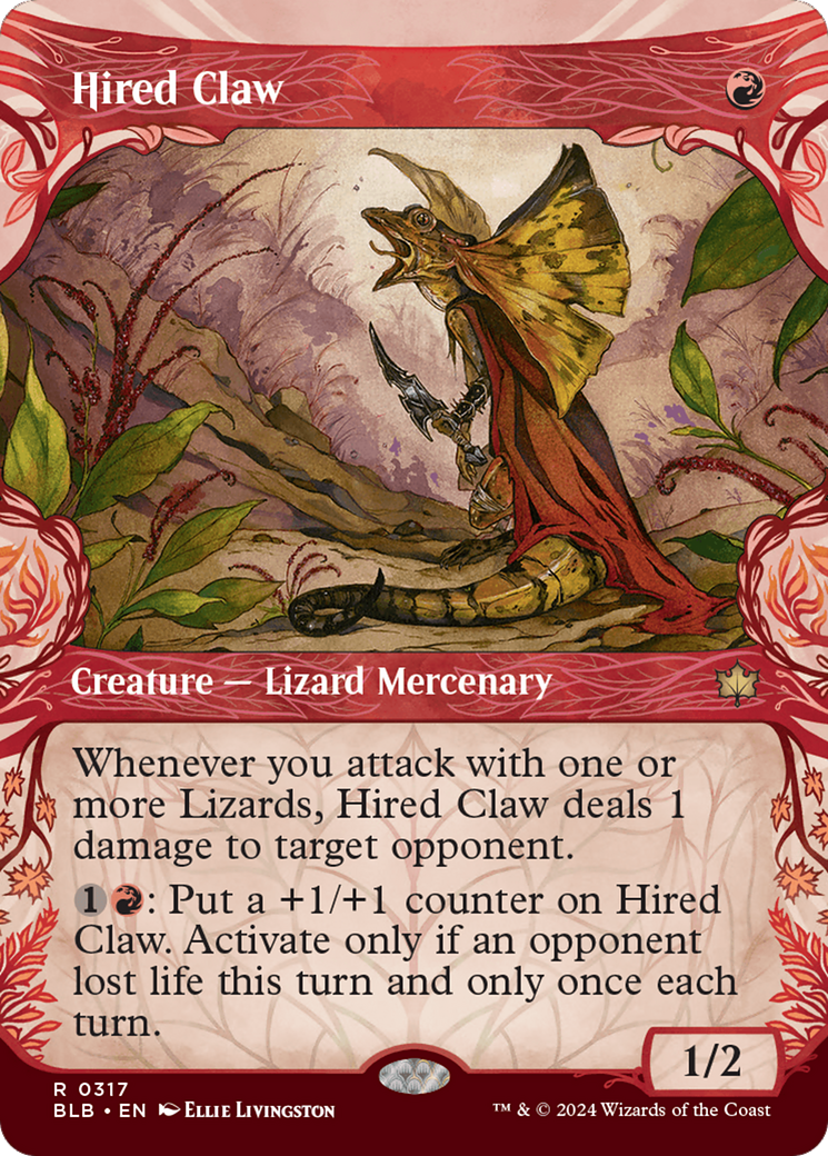 Hired Claw (BLB-317) - Bloomburrow: (Showcase) Foil [Rare]