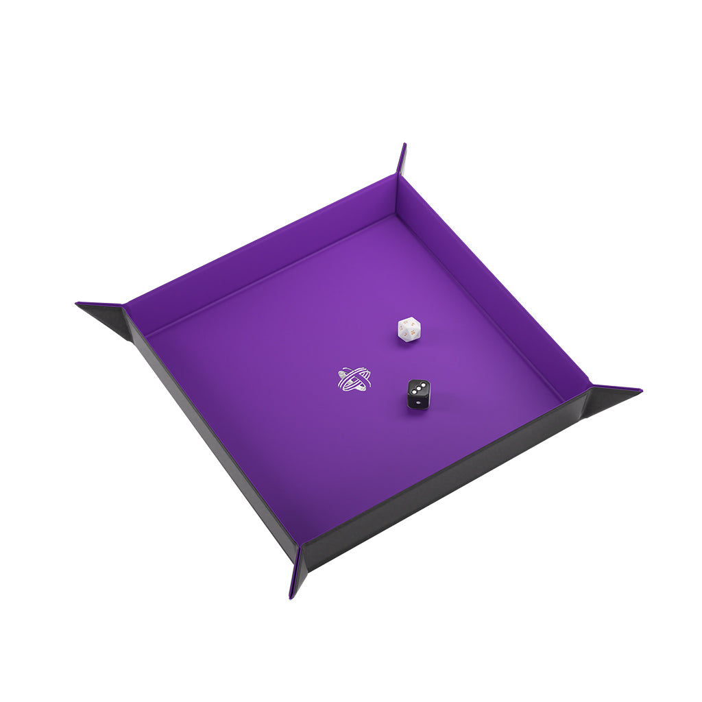 Magnetic Dice Tray: Square - Black / Purple