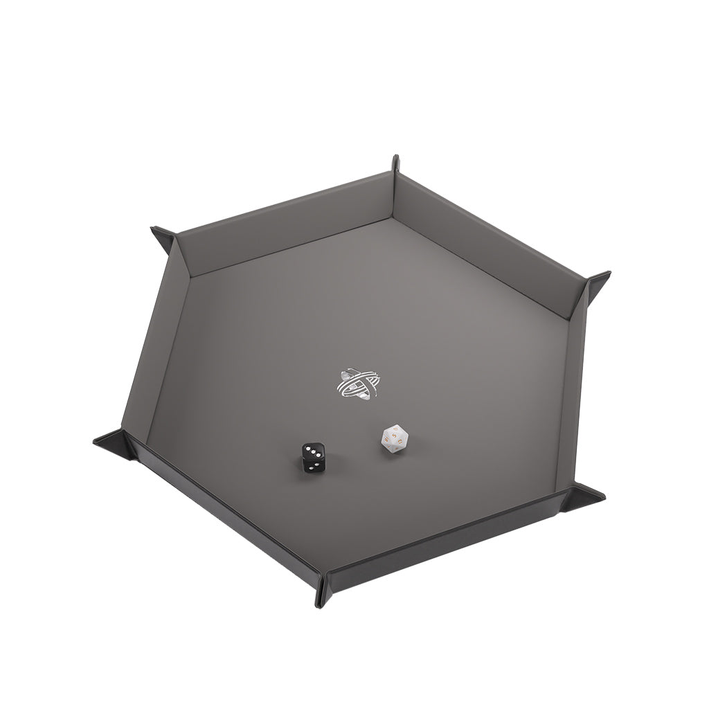 Magnetic Dice Tray: Hexagonal: Black / Gray