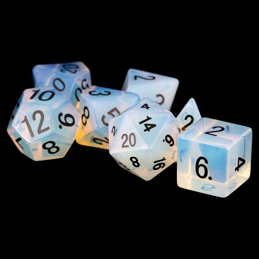 7-Set Stone Polyhedral 16mm: Mystic Mines: Opalite