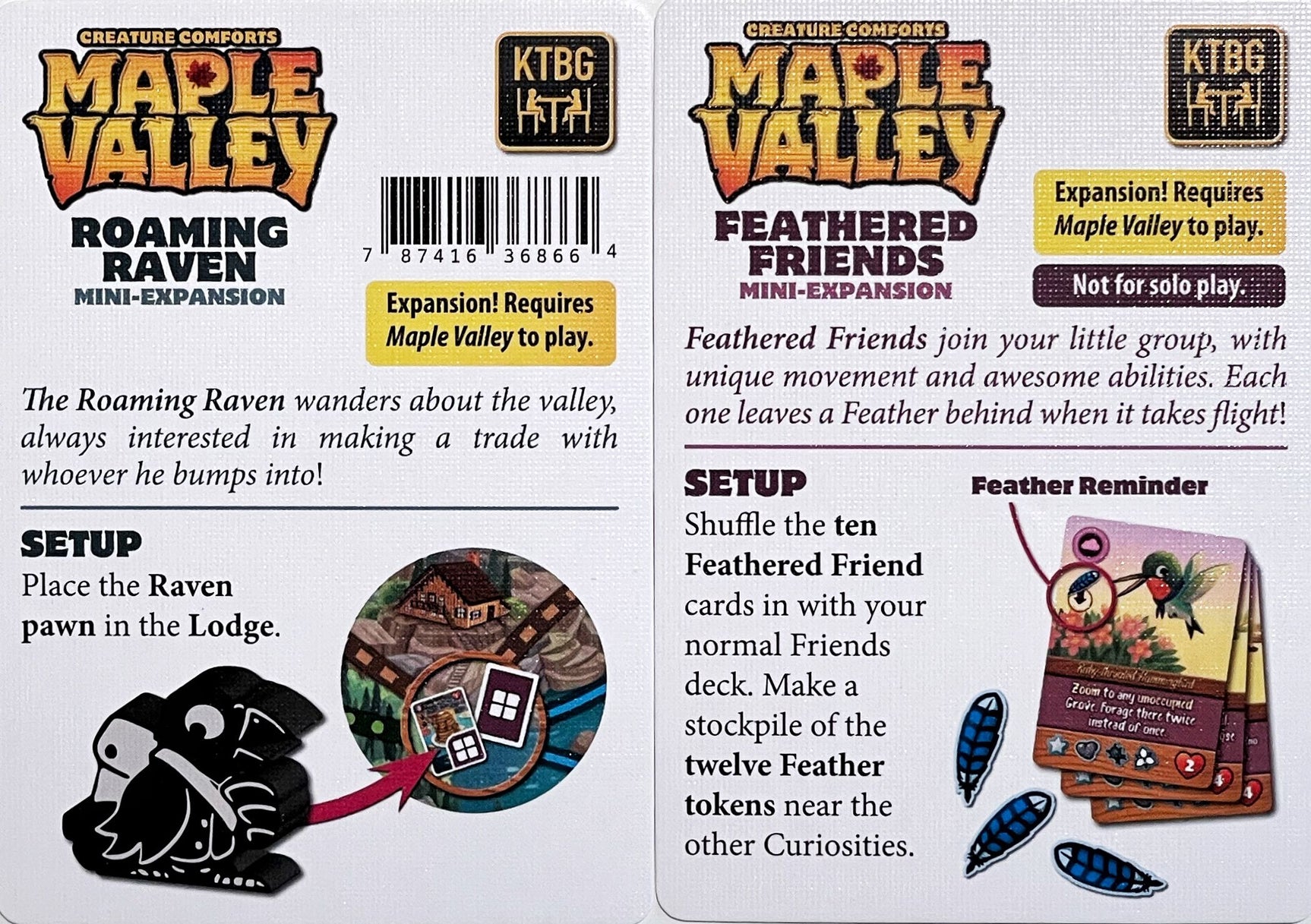 Maple Valley: Roaming Raven and Feathered Friends Mini-Expansions *PRE-ORDER*