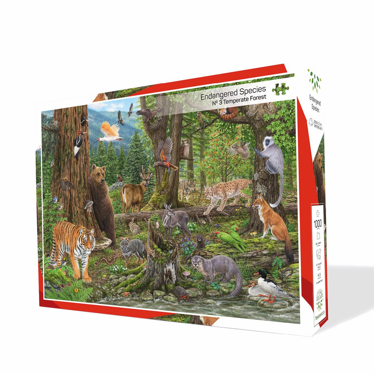 Treecer Puzzles - The Endangered Species Collection – Nr. 3 Temperate Forest (1000 Pieces) (Import)