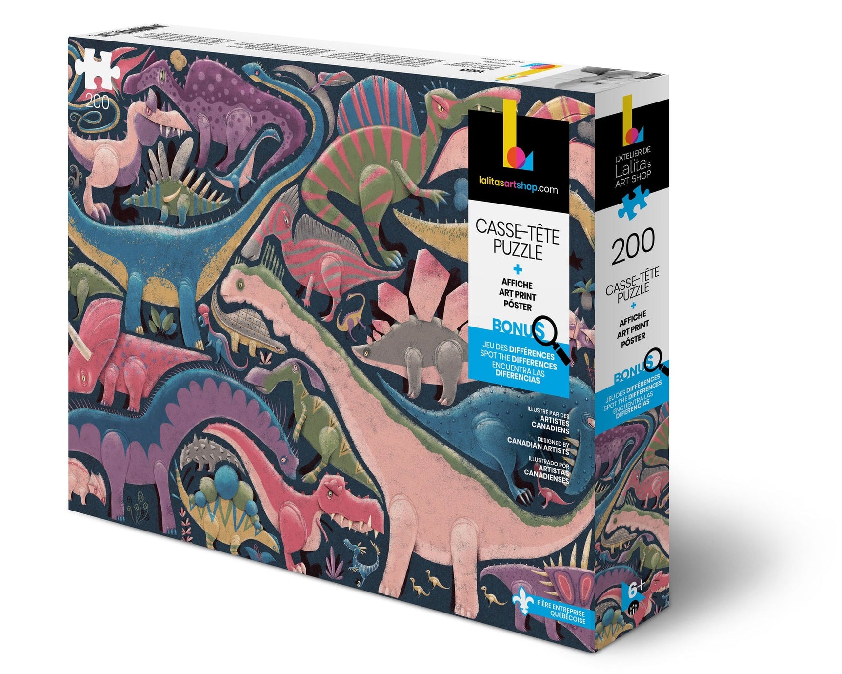 Puzzle - Lalita’s Art Shop - Jigsaw Puzzle:  Dinosaurs Galore! for Boys and Girls (200 Pieces)