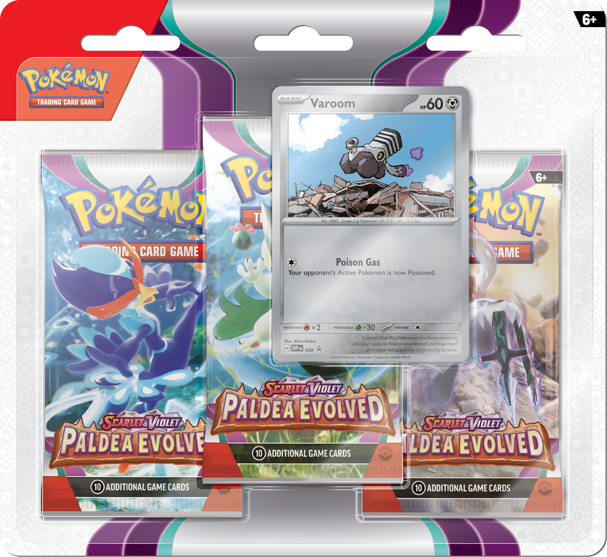 Pokémon - Scarlet and Violet: Paldea Evolved - 3 Pack Blister - Varoom