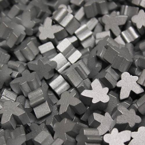 MeepleSource - Mini Meeples Pack (25 pcs) - Metallic Silver