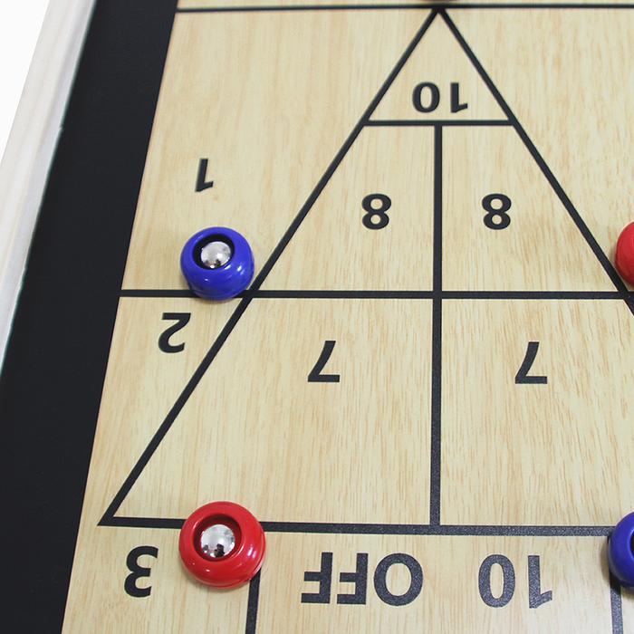 Curling and Shuffleboard (2 in 1 Table Top Game with 8 Rolling Discs)