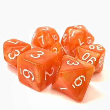 TMG RPG Dice Set - Opaque Orange Pearl