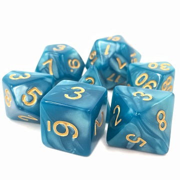 TMG RPG Dice Set - Opaque Blue Pearl Sleepy Sky