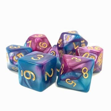 TMG RPG Dice Set - Fusion Blue/Purple Sage Blood