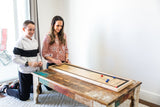 Curling and Shuffleboard (2 in 1 Table Top Game with 8 Rolling Discs)