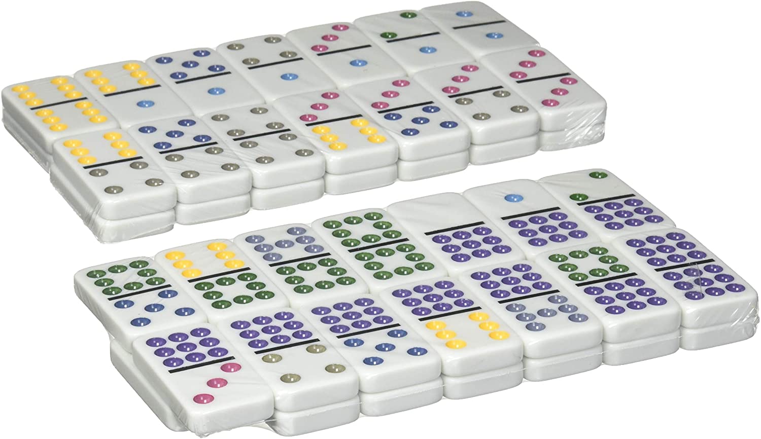 Double Nine Color Dot Dominoes in Tin