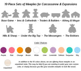 MeepleSource - 19-Piece Set of Lavender Meeples (Compatible with Carcassonne & Expansions)