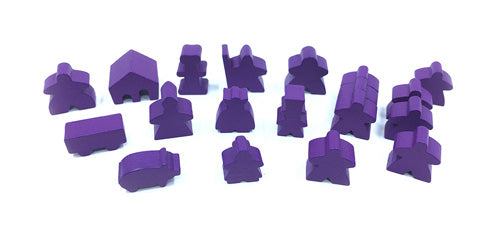 MeepleSource - 19-Piece Set of Purple Meeples (Compatible with Carcassonne & Expansions)