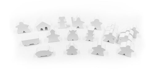 MeepleSource - 19-Piece Set of White Meeples (Compatible with Carcassonne & Expansions)