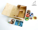 Gaming Trunk - Splendid Box for Sleeved Cards, for Splendor plus Nobles Promo Tiles Case (Walnut)