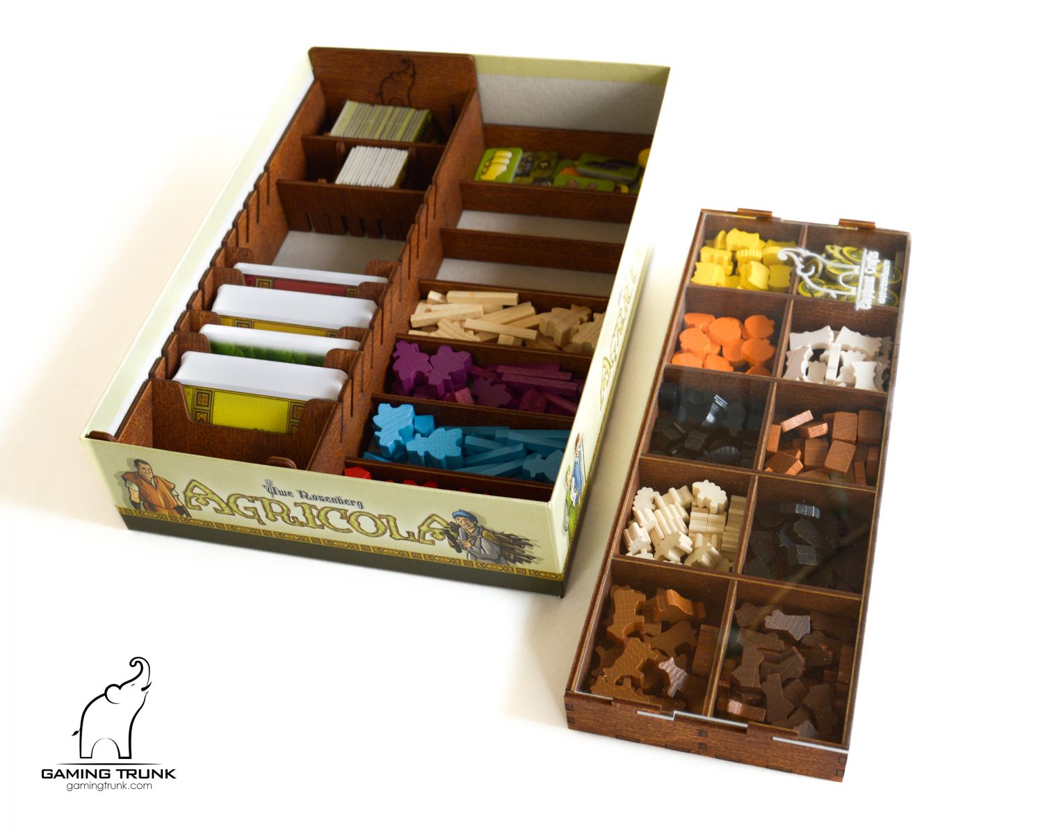 Gaming Trunk - New Farm Organizer for Agricola Revised Edition (Walnut)