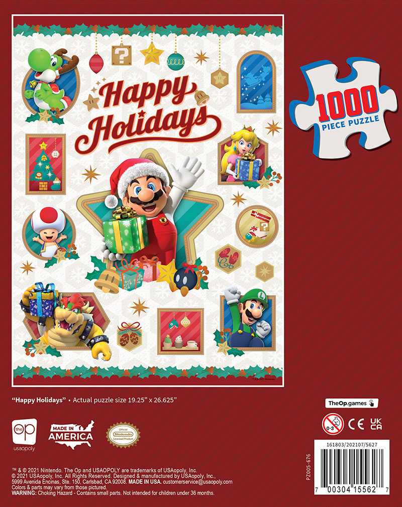 Puzzle - USAopoly - Super Mario “Happy Holidays” (1000 Pieces)