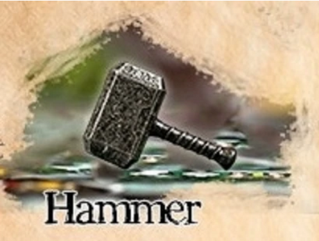 Sleeve Kings - Player Token: Grey/Black Color Hammer In Metal Alloy