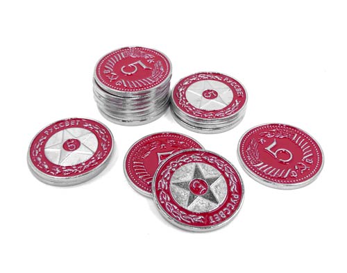 Scythe Promo #17 -15 Metal $5 Red Coins