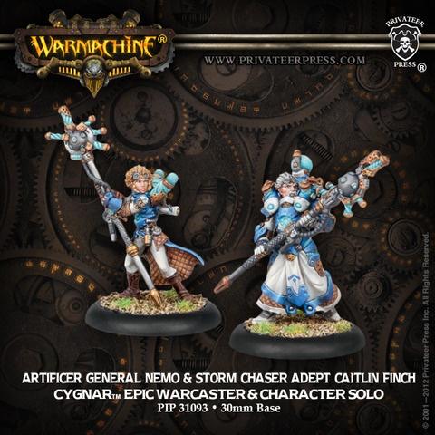 Warmachine: Cygnar: Artificer General Nemo Epic Warcaster & Storm Chaser Adept Caitlin Finch