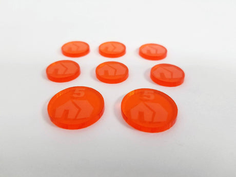 Top Shelf Gamer - Acrylic Resource Tokens compatible with Terraforming Mars™ Expansion: Colonies™ (set of 8)