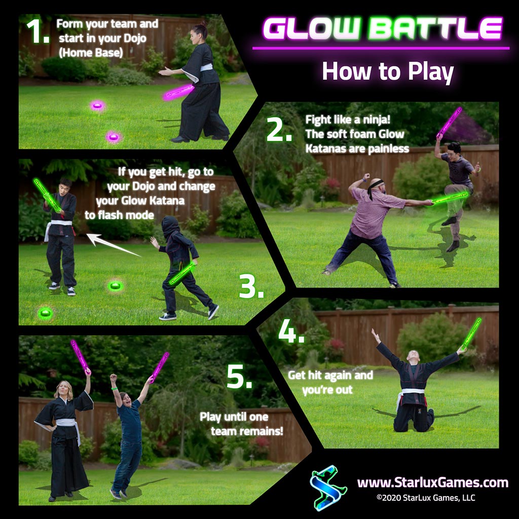 Glow Battle: A Ninja Game with Glow-in-the Dark Foam Swords