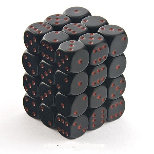 Chessex - 36D6 - Opaque - Black/Red