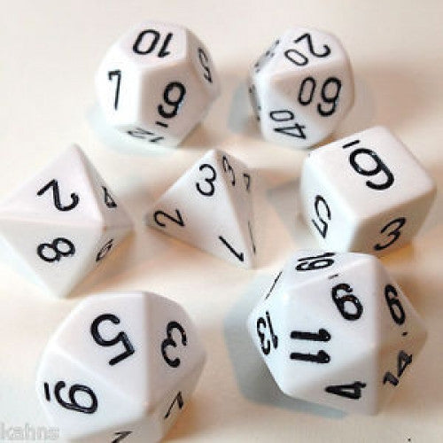 Chessex - 7 Piece - Opaque - White/Black