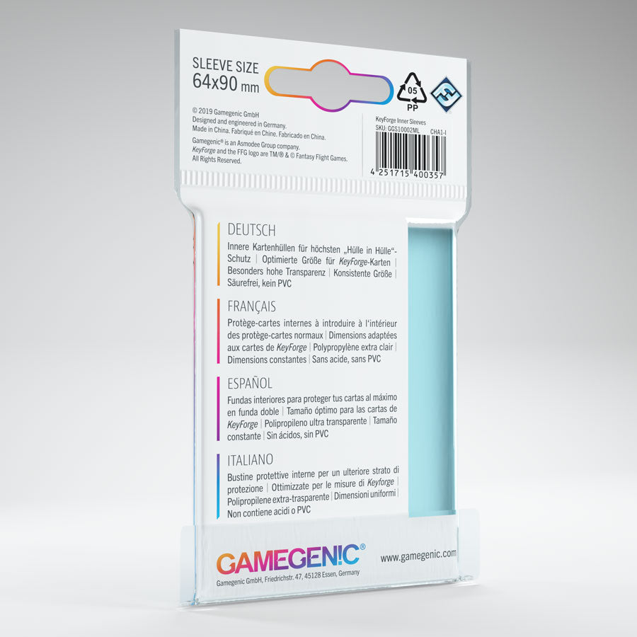 Gamegenic - Keyforge Inner Sleeves - Clear (40ct)