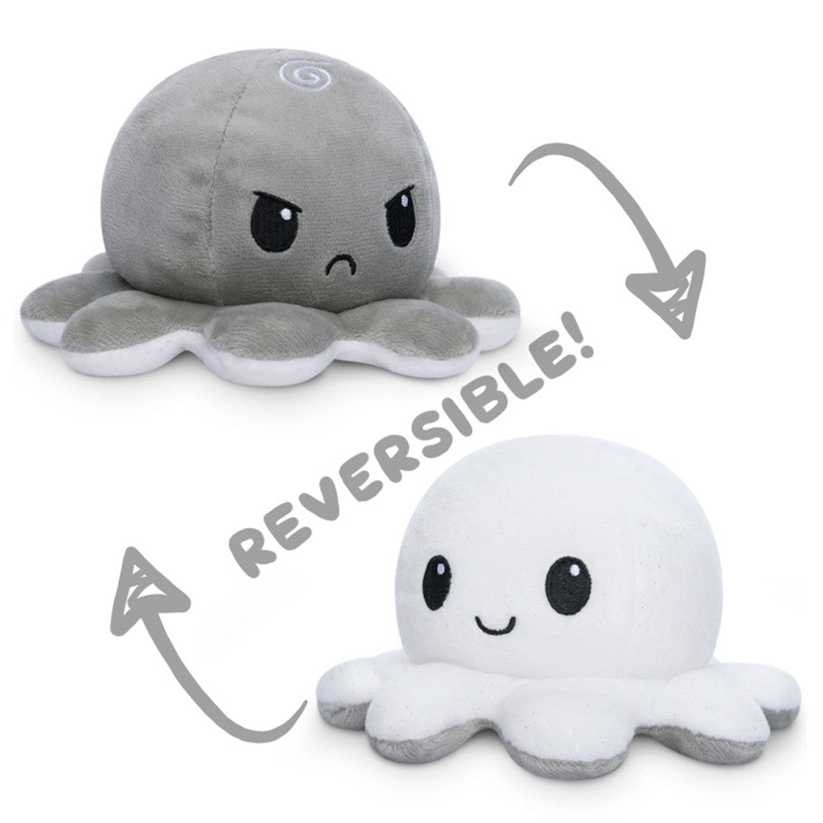 Reversible Octopus Mini Plush - White & Gray