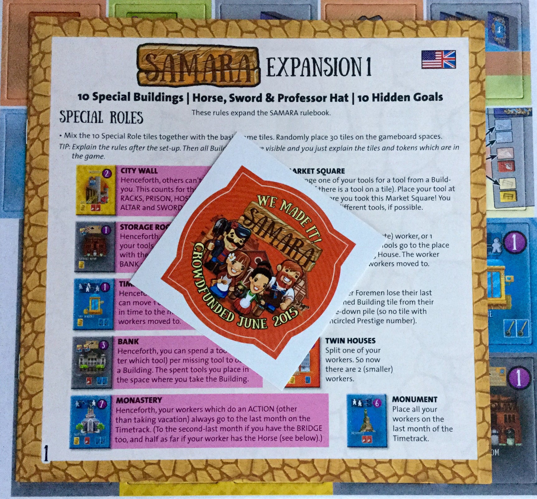 Samara: Expansion 1 - Buildings, Goals & Tokens