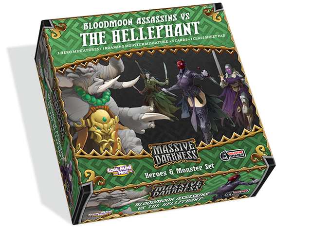 Massive Darkness: Heroes & Monster Set - Bloodmoon Assassins vs The Hellephant